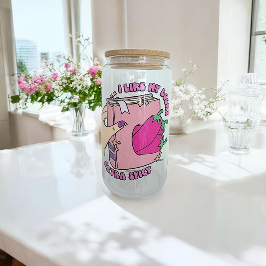 I Like My Books Spicy Glass Tumbler/TBR Jar